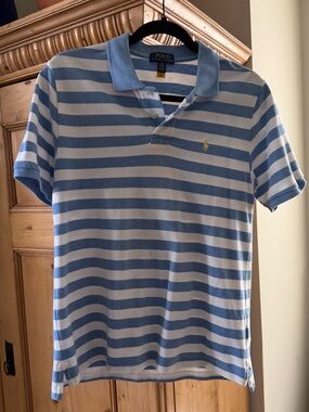 Polo by Ralph Lauren Light Blue & White Striped Polo Shirt